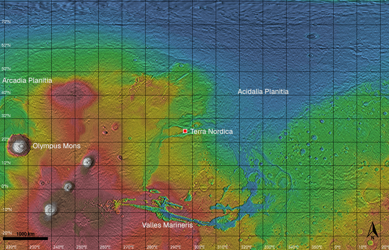 Terra Nordica colony location marked