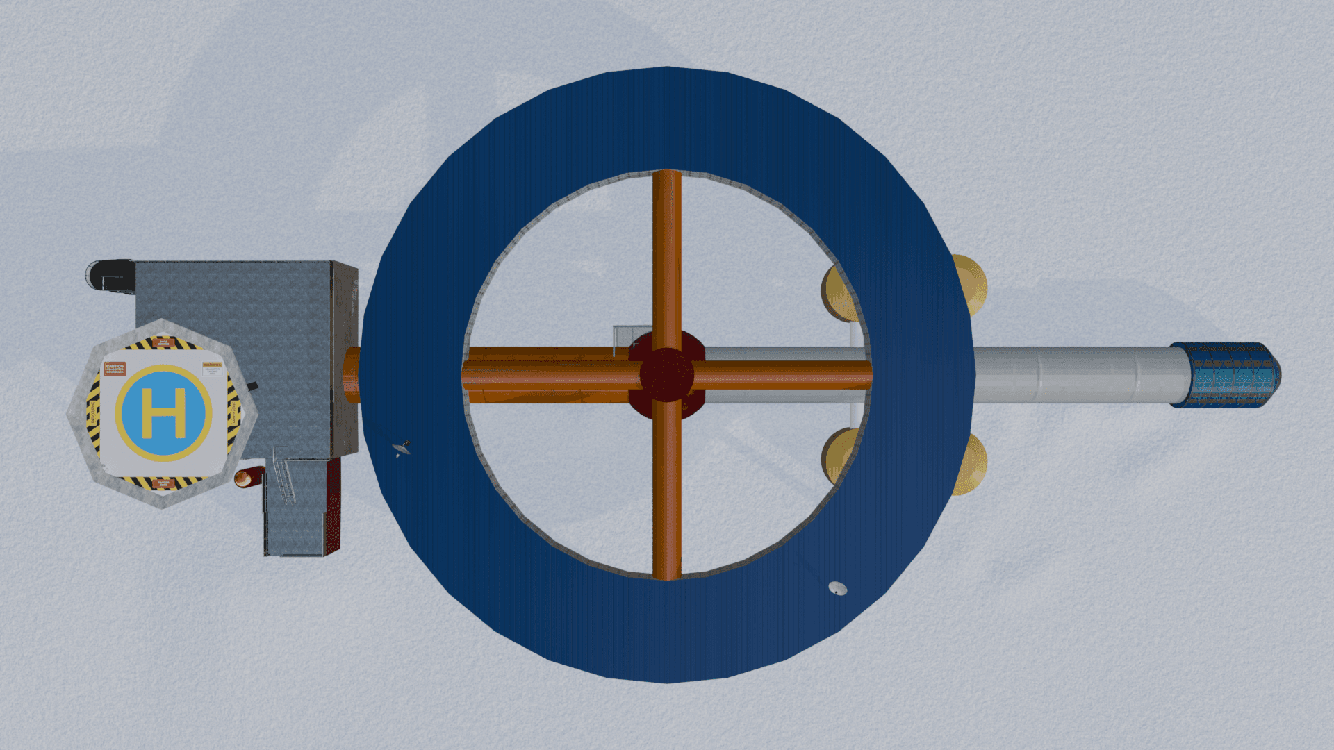 Utopia Center top-down view showing ring and spoke layout